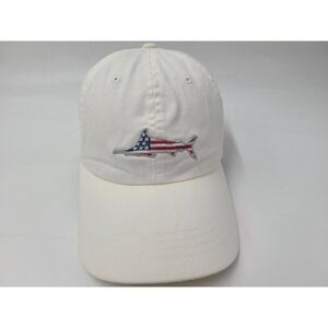 Columbia PFG American Flag Marlin Adjustable (Fits Small) Hat Cap Fish Dad White